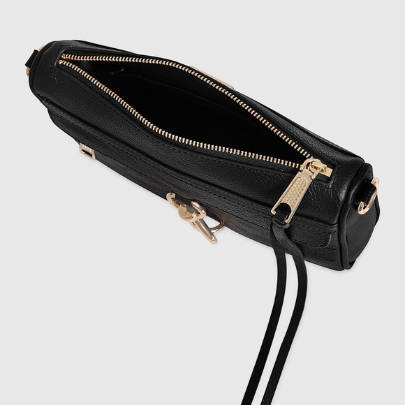 Rebecca Minkoff Black Leather with Gold MAC Crossbody Bag - Picture 4 of 6